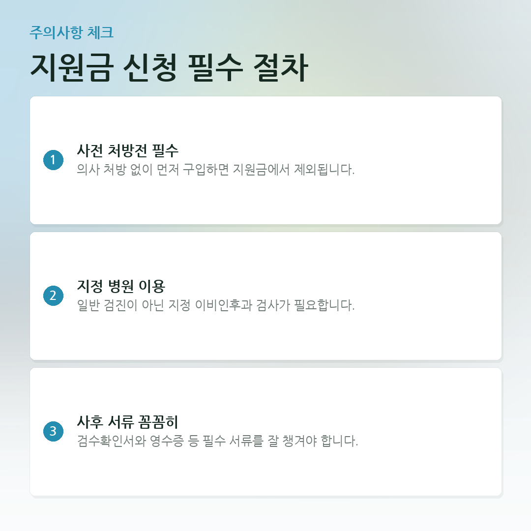 지원금 신청 필수 절차 요약 카드