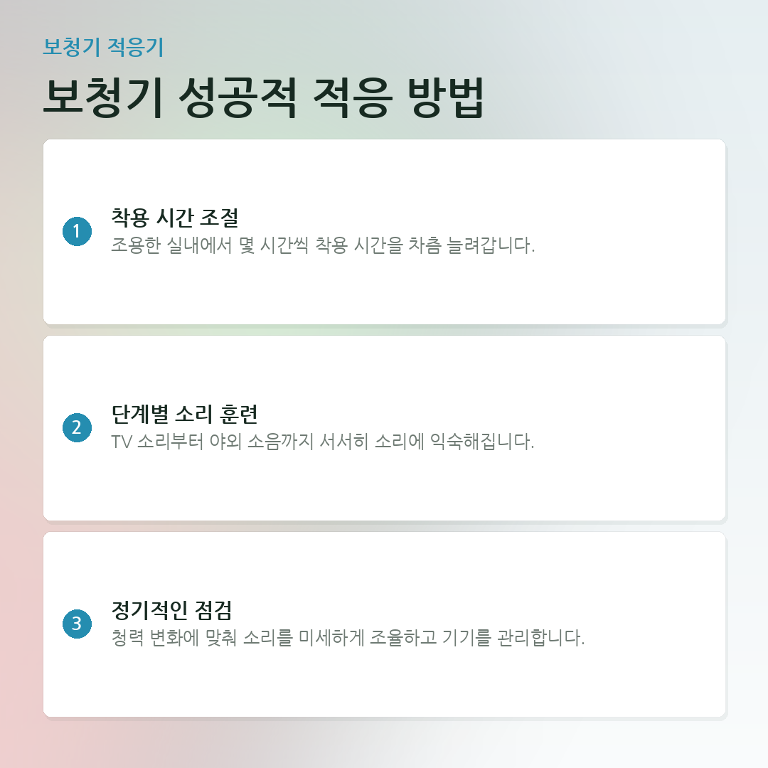 보청기 성공적 적응 방법 요약 카드