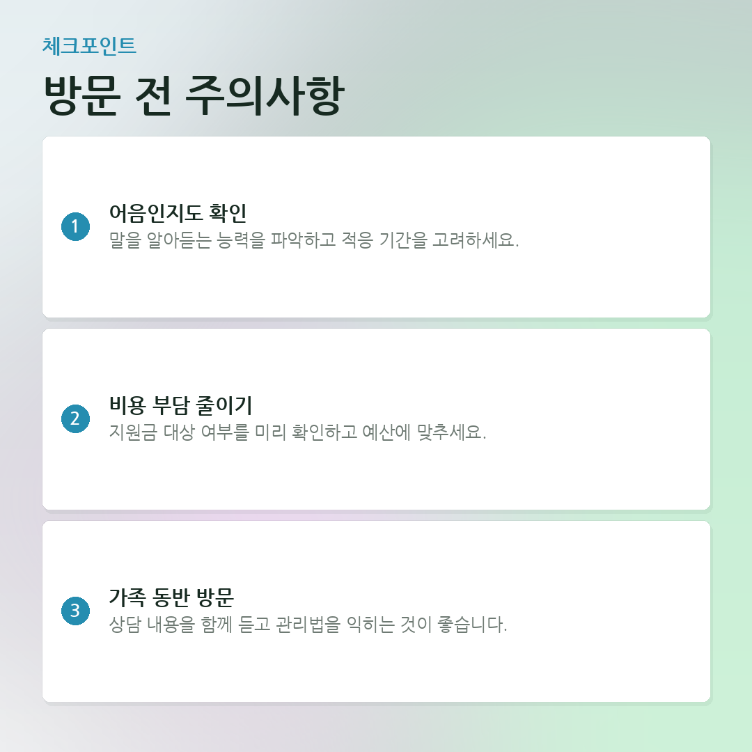 방문 전 주의사항 요약 카드