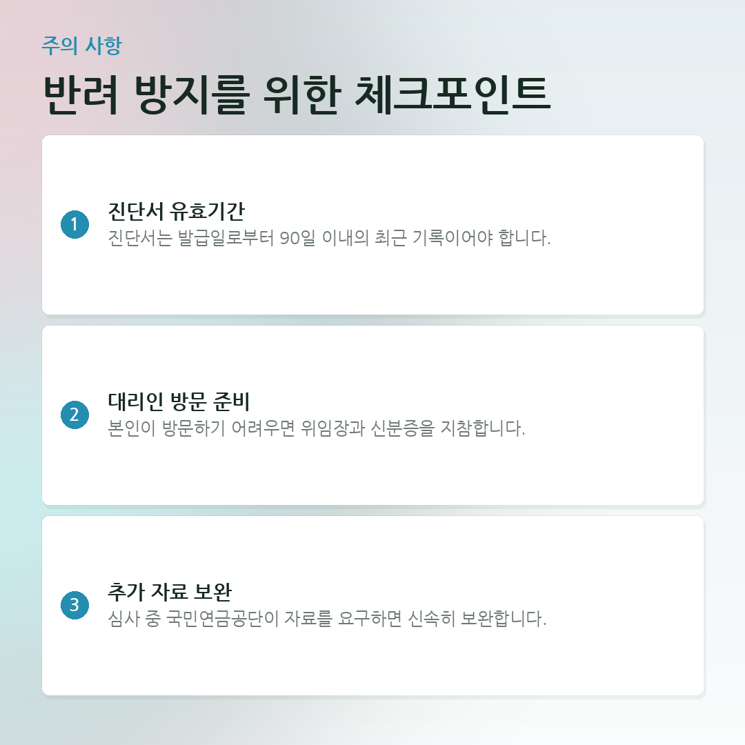 반려 방지를 위한 체크포인트 요약 카드